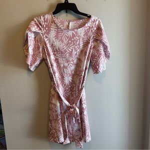 Amazon Pink and White Floral Mini Dress